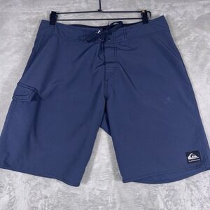 Quicksilver Board Shorts Mens Size 34 Swim Trunks Surfer Blue Beach Coast Swim